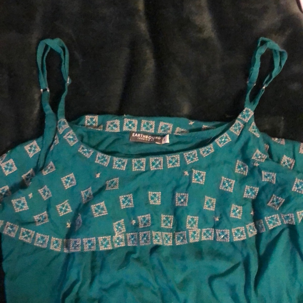 Turquoise Cropped Tank